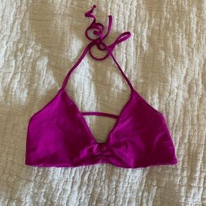 Pink strappy bikini top